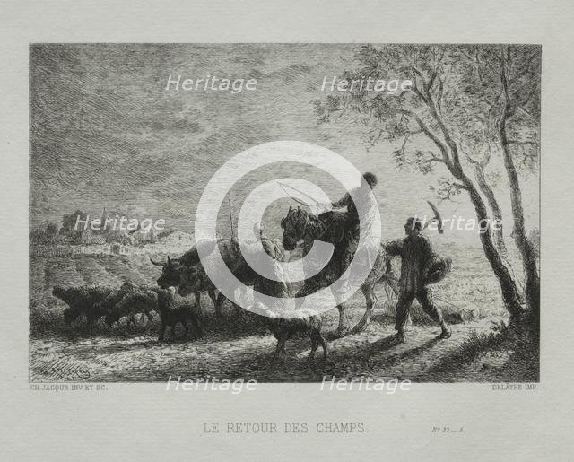 Returning from the Fields. Creator: Charles-Émile Jacque (French, 1813-1894).