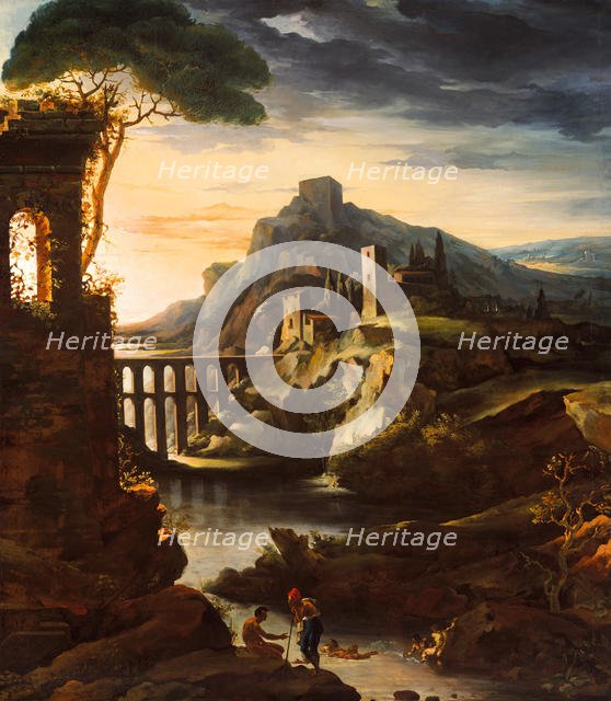 Evening: Landscape with an Aqueduct, 1818. Creator: Theodore Gericault.