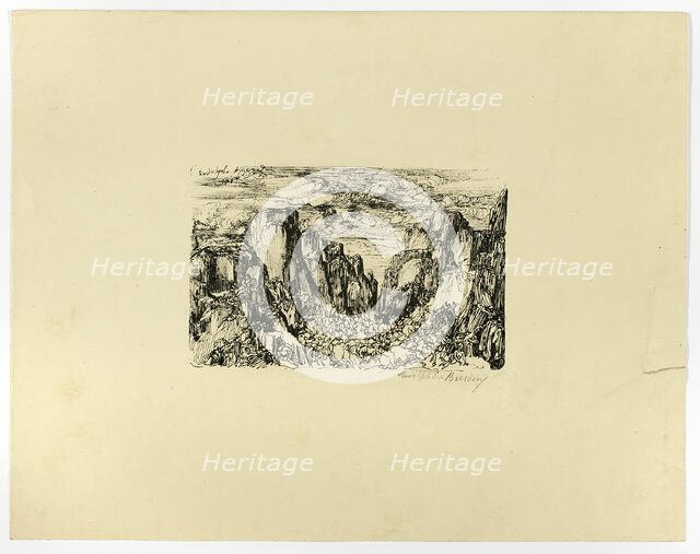 Untitled (possibly Caesar and His Legions), c. 1881. Creator: Rodolphe Bresdin.