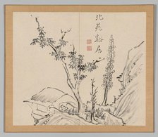 Double Album of Landscape Studies after Ikeno Taiga, Volume 2 (leaf 13), 18th century. Creator: Aoki Shukuya (Japanese, 1789).
