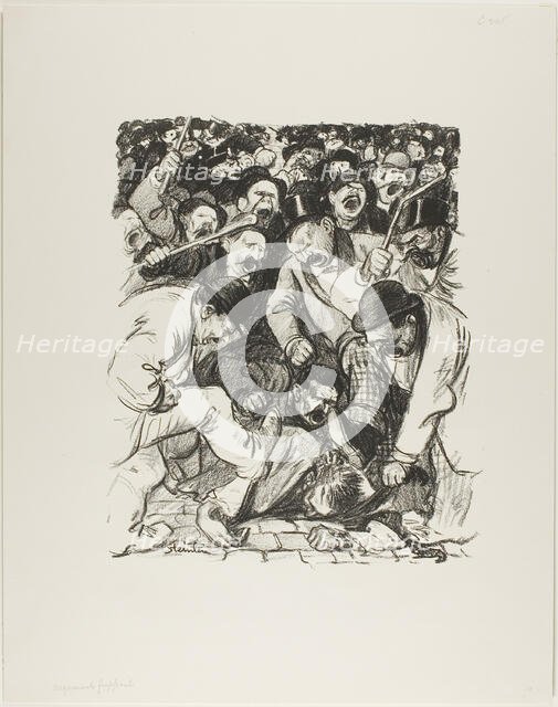 Striking Arguments, January 1898. Creator: Theophile Alexandre Steinlen.