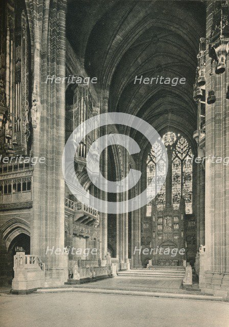 Liverpool Cathedral: The Choir, Looking East. Architect, Sir G. Gilbert Scott, R.A., 1924. Artist: Unknown