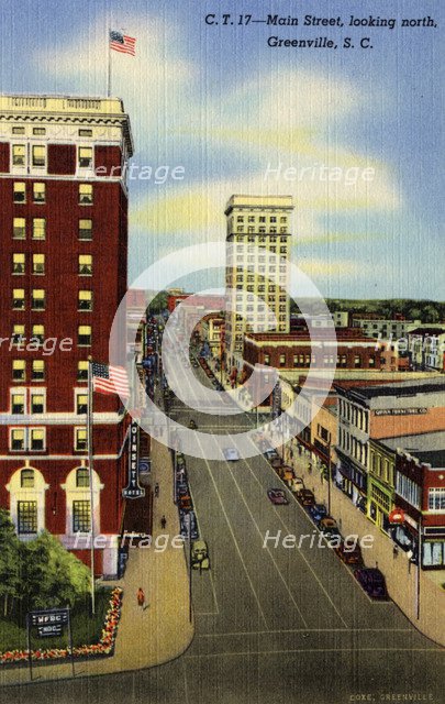 Main Street, Greenville, South Carolina, USA, 1944. Artist: Unknown