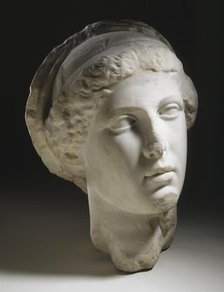 Head of a Woman or Goddess, perhaps Demeter, c.98-117. Creator: Unknown.