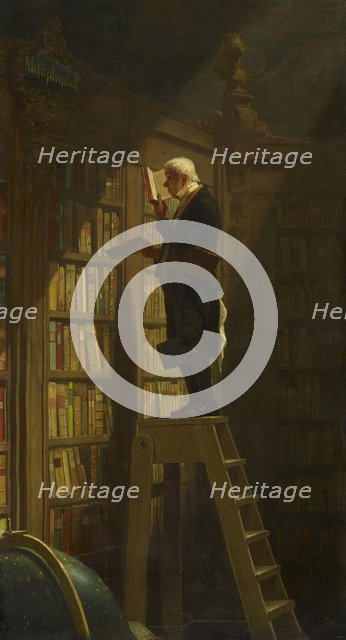 The Bookworm, c. 1850. Artist: Spitzweg, Carl (1808-1885)