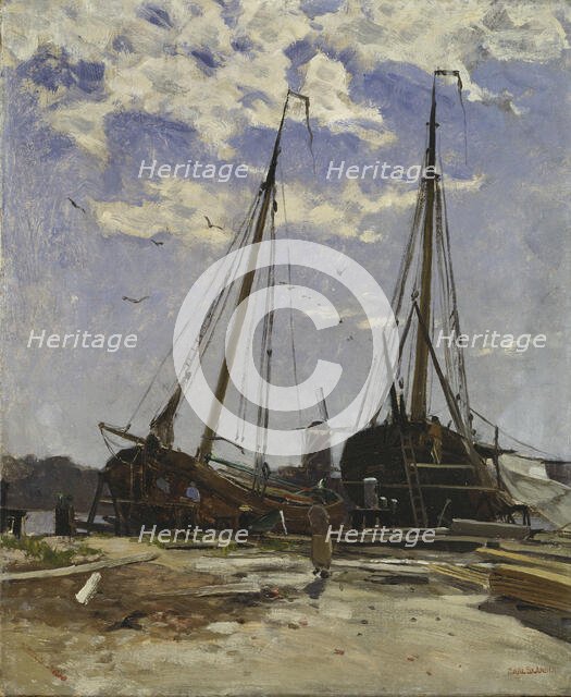 Study for Dordrecht Harbour, 1880, Göteborgs konstmuseum. Creator: Carl Skanberg.