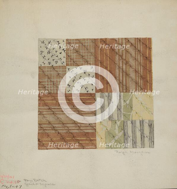 Patchwork Quilt Squares (4), c. 1941. Creator: Ralph N. Morgan.