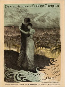 Poster for the Oper Louise by Gustave Charpentier, 1900. Artist: Rochegrosse, Georges Antoine (1859-1938)