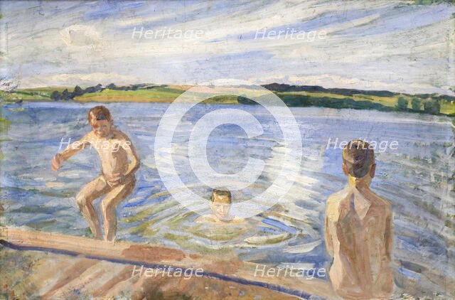 Boys Bathing, 1902. Creator: Peter Hansen.