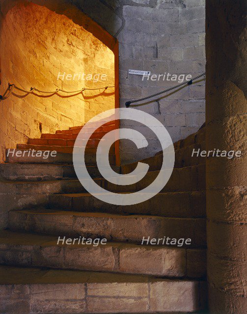 North staircase of the keep of Dover Castle, Kent, c2000s(?). Artist: Unknown.
