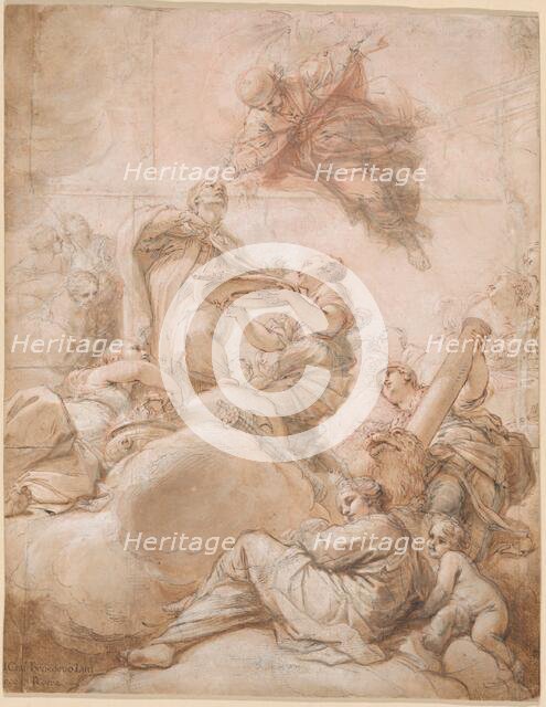Allegory of the Elevation of Cardinal Deacon Oddone Colonna to the Papal Chair as Pope..., 1700. Creator: Benedetto Luti.