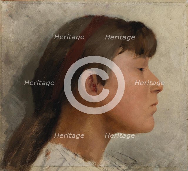 Girl's head, late 19th-early 20th century. Creator: Casper Wrede.