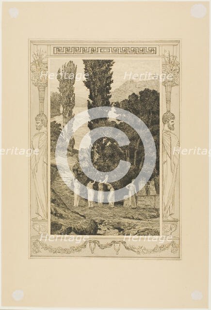 Psyche Wandering, plate 28 from Cupid and Psyche, 1880. Creator: Max Klinger.