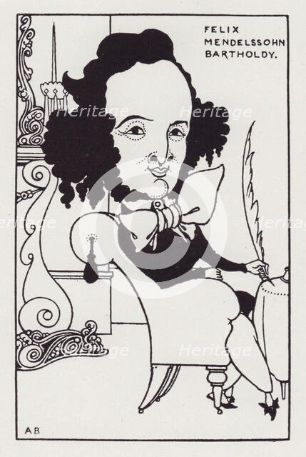Felix Mendelssohn Bartholdy, from The Savoy No. 8, 1896. Creator: Aubrey Beardsley.
