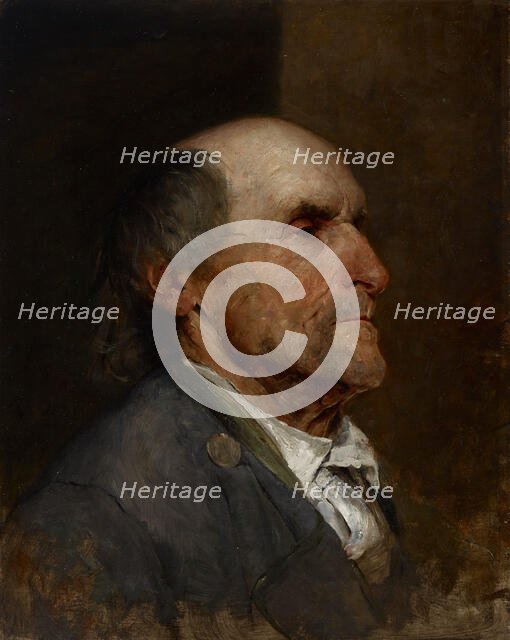Study Head (Old Man), 1883-1884. Creator: Samuel G Richards.