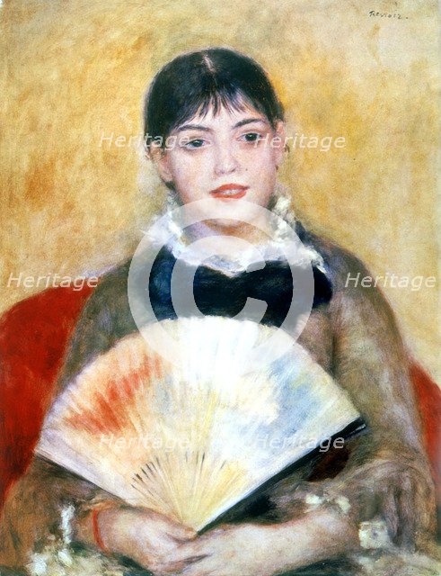 'Girl with a fan', 1881. Artist: Pierre-Auguste Renoir