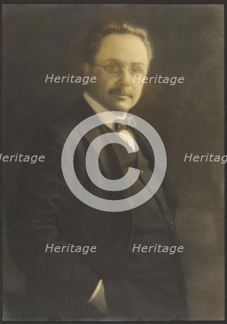 Portrait of a Man Standing with Hand in Pocket, 1907-1943. Creator: Louis Fleckenstein.