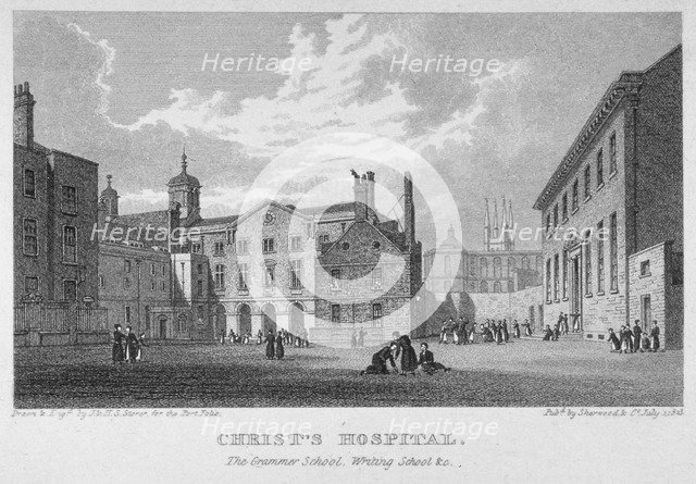 Christ's Hospital, City of London, 1823. Artist: James Sargant Storer