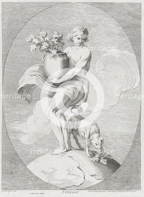 Smell, 1730-65. Creators: Caylus, Anne-Claude-Philippe de, Etienne Fessard.