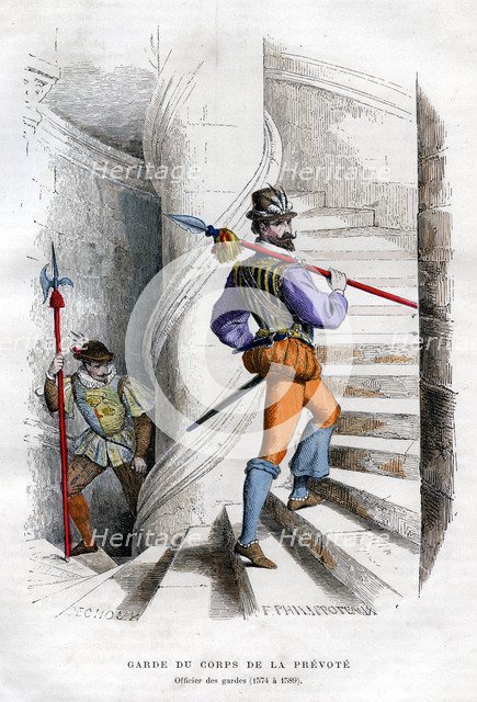 Officer of the guards, Garde du corps de la prévoté 1574-1589 (1882-1884). Artist: Felix Henri Emmanuel Philippoteaux
