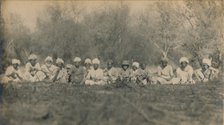 'Lt. Smith & Beaters - Budhapur Tigerhunt', 1922. Artist: Unknown.