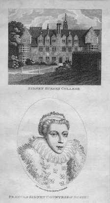 'Sidney Sussex College; Frances Sidney Countess of Sussex', 1801. Creator: Edward Harding.