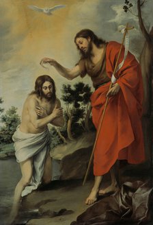 The Baptism of Christ, 1655. Artist: Murillo, Bartolomé Estebàn (1617-1682)
