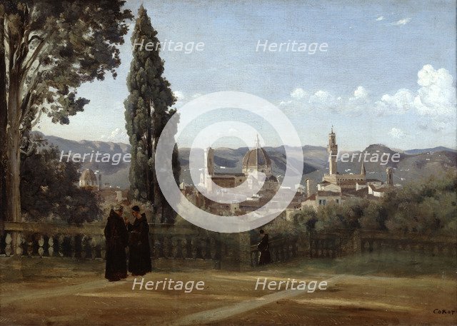 'Florence, View from the Boboli Gardens', 1835-1840. Artist: Jean-Baptiste-Camille Corot    