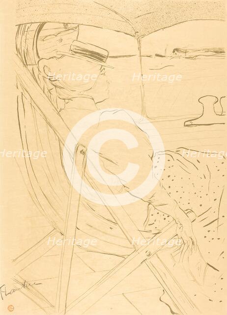 The Passenger from Cabin 54 - Sailing in a Yacht (La passagère du 54 - Promenade...), 1896. Creator: Henri de Toulouse-Lautrec.