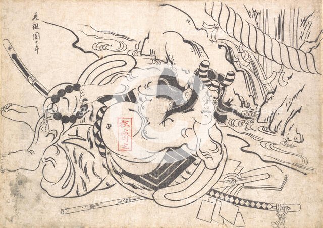 Ichikawa Danjuro I as Soga Goro, ca. 1710., ca. 1710. Creator: Okumura Masanobu.