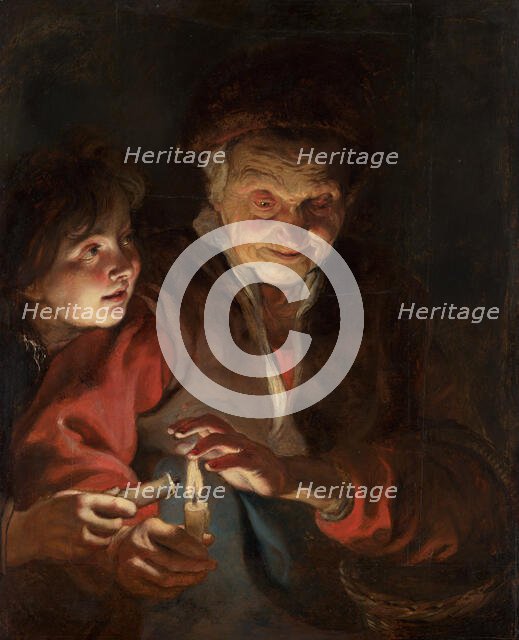 Old woman and boy with candles, c. 1616-1617. Creator: Rubens, Pieter Paul (1577-1640).