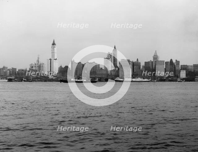 New York skyline from Jersey, c.between 1910 and 1920. Creator: Unknown.