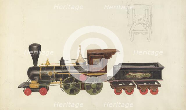 Toy Locomotive, c. 1936. Creator: Alice Stearns.