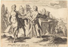 Apollo Entrusting Chiron with the Education of Asclepius. Creator: Goltzius, Workshop of Hendrick, after Hendrick Gol.