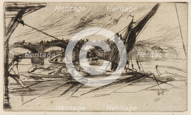 Vauxhall Bridge, 1861. Creator: James Abbott McNeill Whistler.