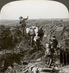 British soldiers attacking the Hindenburg Line, World War I, 1917-1918.Artist: Realistic Travels Publishers