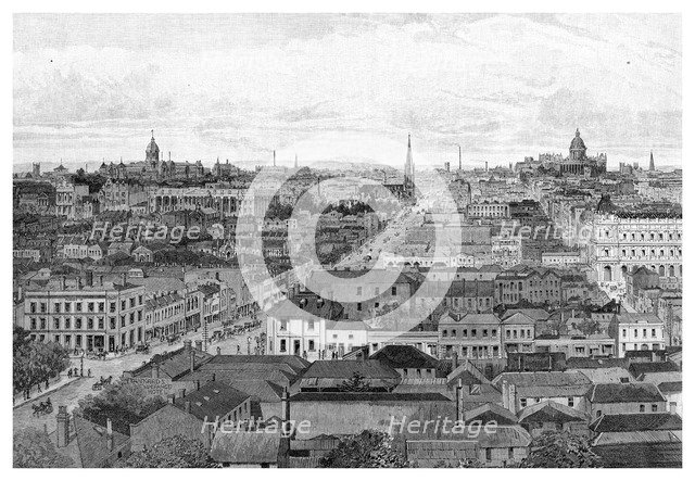 Melbourne looking east, Victoria, Australia, 1886. Artist: Unknown