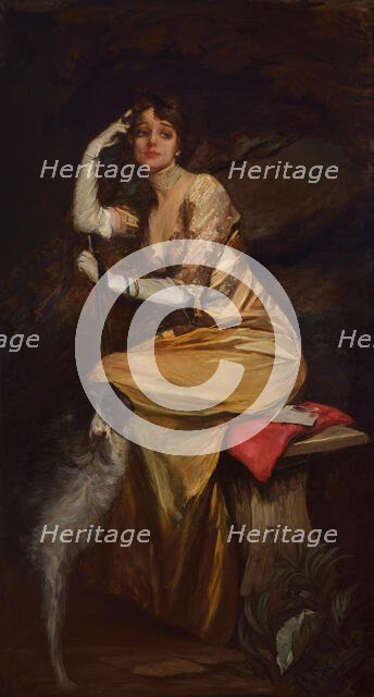 Lady in yellow. Creator: Selvatico, Lino (1872-1924).