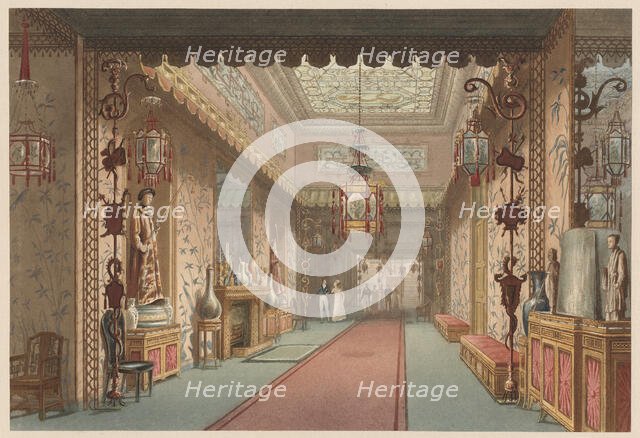 The Corridor, Royal Pavilion, Brighton, c.1820 [as designed by John Nash], 2 April 1820. Creator: Augustus Charles Pugin.