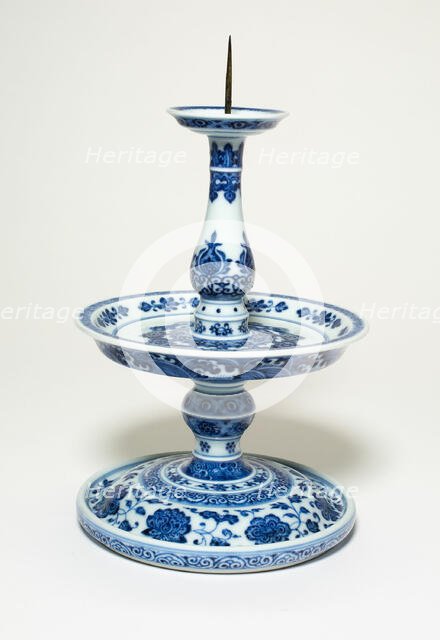 Pricket Candlestick, Qing dynasty (1644-1911), Qianlong reign mark (1736-1795), 18th/19th cent. Creator: Unknown.