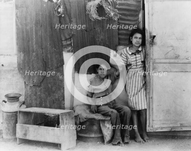 Children of Mexican cotton laborers, Casa Grande, Arizona, 1937. Creator: Dorothea Lange.