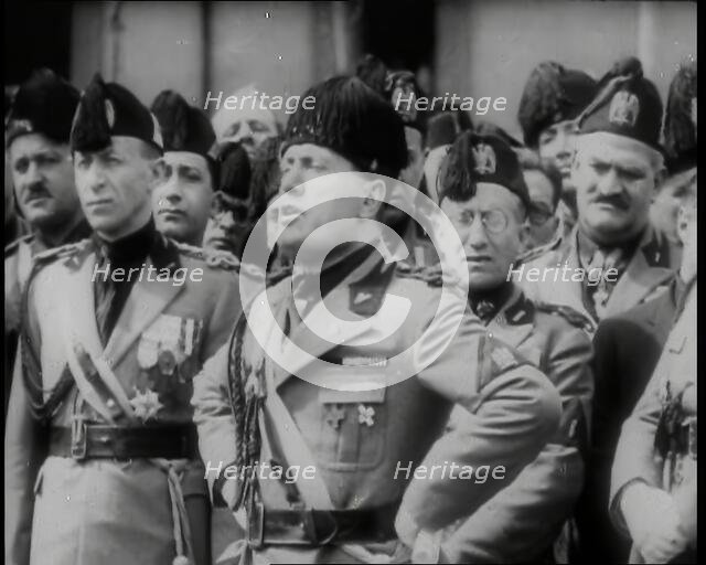 Benito Mussolini, the Italian Leader, Making a Speech and Standing With His Hands on His..., 1939. Creator: British Pathe Ltd.