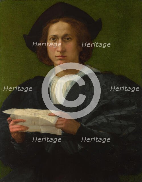 Portrait of a Young Man holding a Letter, 1518. Creator: Rosso Fiorentino (1495-1540).