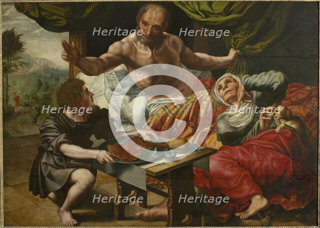 Isaac Blessing Jacob, Mid of 16th cen. Creator: Hemessen, Jan Sanders, van (c. 1500-c. 1566).