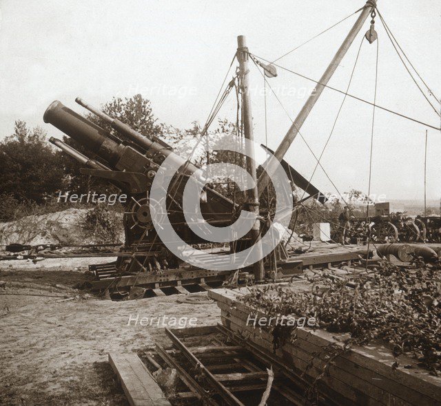 220 mortar, Genicourt, northern France, c1914-c1918. Artist: Unknown.