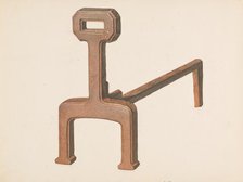 Andiron or Fire Dog, c. 1937. Creator: Carl Buergerniss.