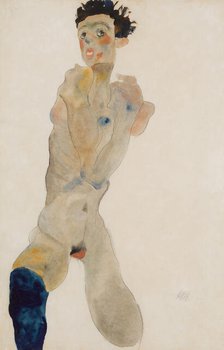 Standing Male with Crossed Arms (Self-portrait), 1912. Creator: Schiele, Egon (1890-1918).