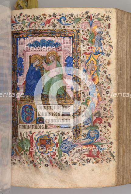 Hours of Charles the Noble, King of Navarre (1361-1425): fol. 96r, Coronation of the Virgin..., c. 1 Creator: Master of the Brussels Initials and Associates (French).