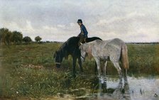 'Watering Horses', 1871, (1912).Artist: Anton Mauve
