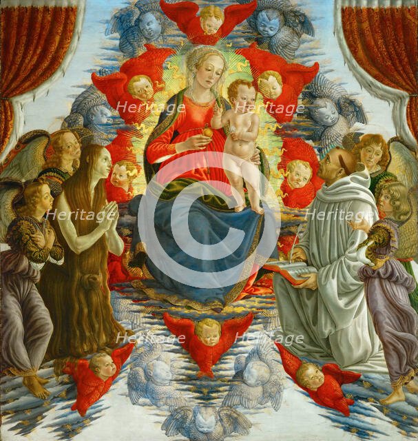 Madonna in Glory with Saint Mary Magdalene, Saint Bernard and Angels, Last quarter of 15th century. Creator: Botticini, Francesco (1446-1497).